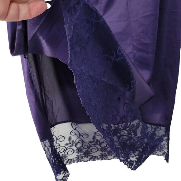 Delicates Camisole Half Slip Set Small 34 Lingerie Purple Nylon Lace Vintage USA - Picture 6 of 9